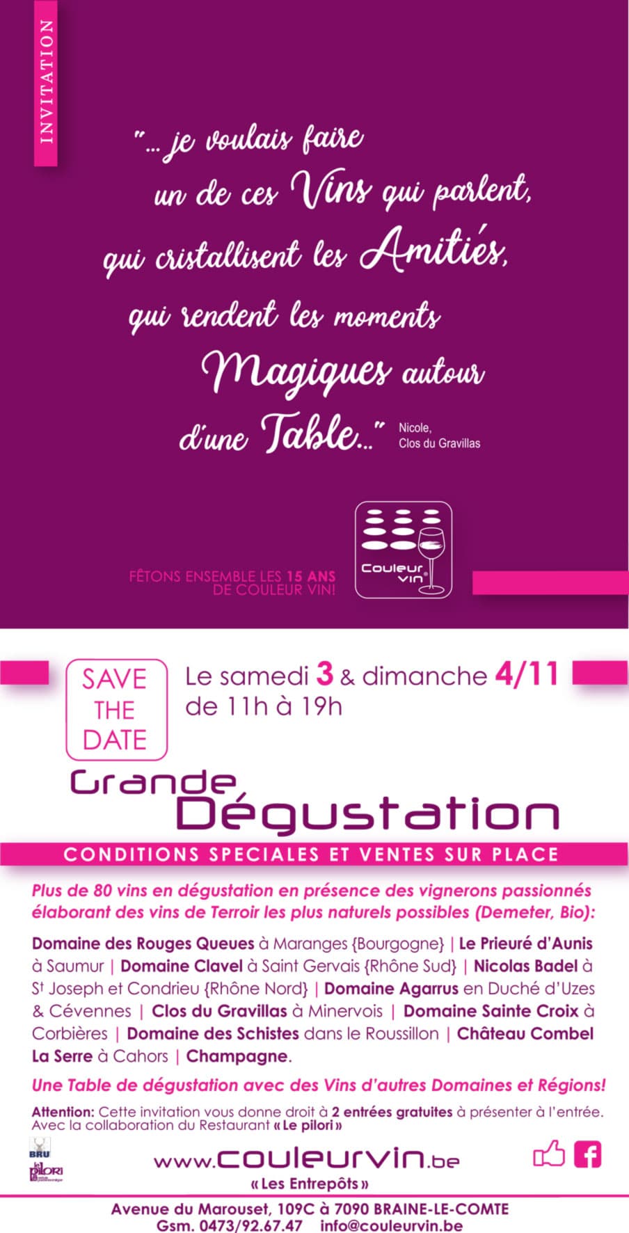 Grande dégustation Couleur Vin 2018